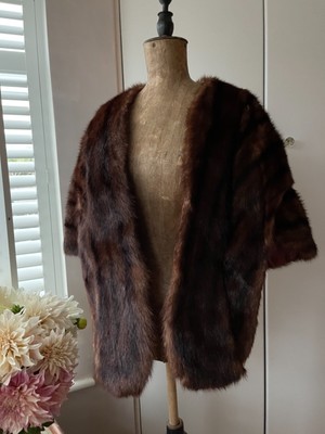 brown fur shrug