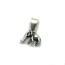 Handmade Small Sterling Silver Pendant Charm Solid Stamped 925 Elephant PE001255