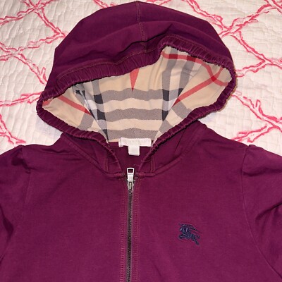 Burberry Maroon /burgundy Zip Hoodie Girl's Size 14Y | eBay