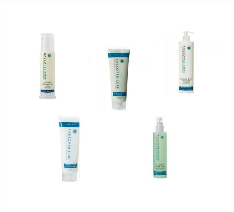 Kaeso Pediküre Kollektion. Volles Sortiment. Peeling, Einweichen, Maske