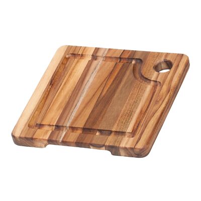 Teakhaus Marine Cutting Board with Juice Groove - Small Square Bar Cutting Board