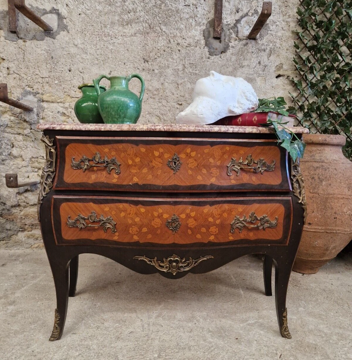 Antique French Chest of Drawers Bombe Louis XV Style eBay