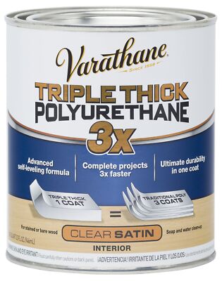 Varathane Triple Thick Satin Varnish One Coat Water Based Interior Wood Finish