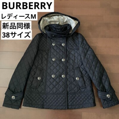BURBERRY Blue Label QUILTED Coat Woman's w/hood Size 38