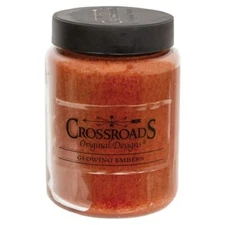 New Primitive JAR CANDLE GLOWING EMBERS 26 oz Rustic Cabin Winter Dbl Wick USA