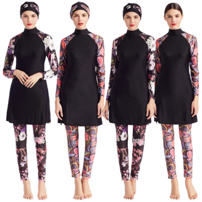 Modest Muslim Women Swimwear Full Cover Swimsuit Arab Burkini