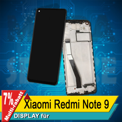 Display Für Xiaomi Redmi Note 9 Komplettes Bildschirm Lcd Touch Schwarz Rahmen