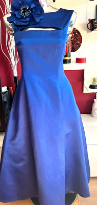 ELEGANTES ESCADA ABENDKLEID BALLKLEID aus SEIDE in BLAU NEU mit ETIKETT GR 36