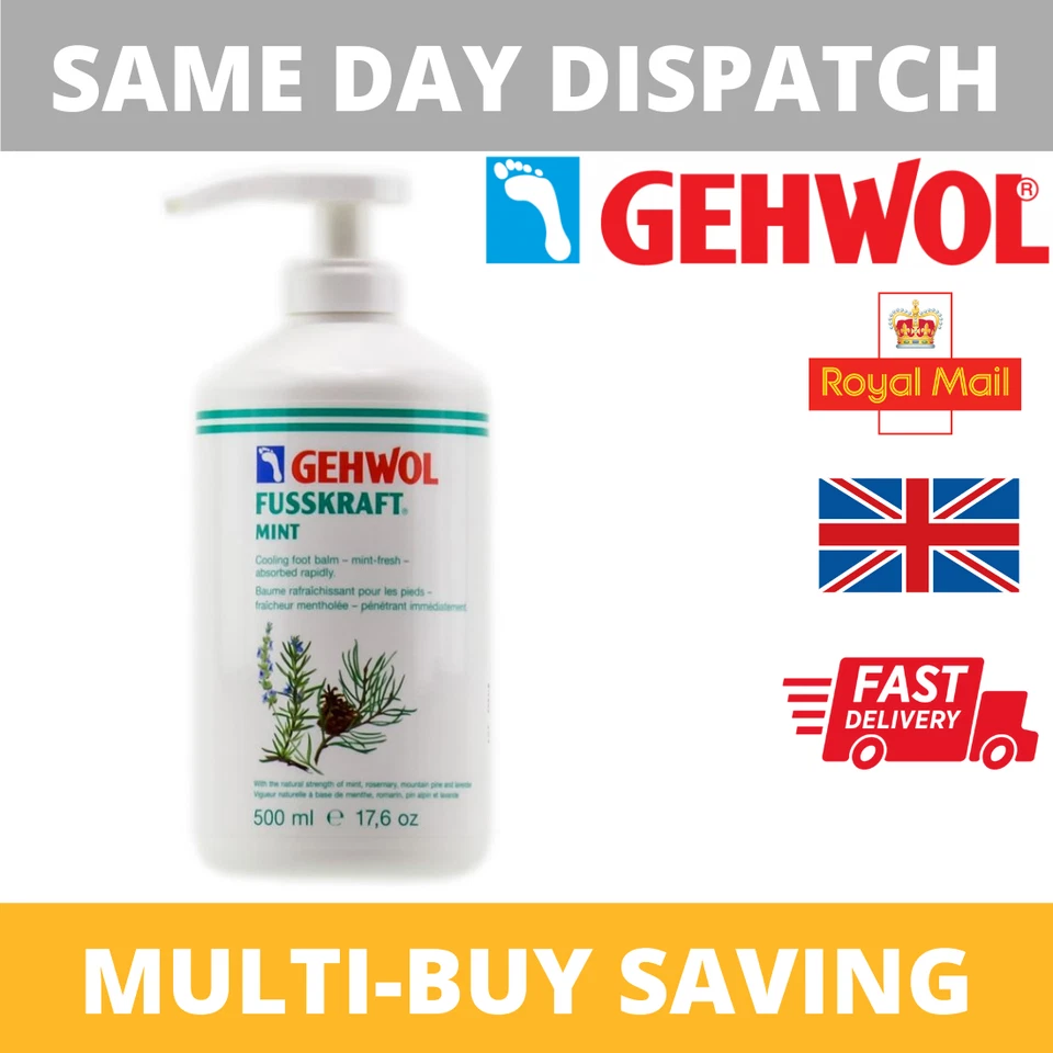 Gehwol Fusskraft Mint Foot Cream 500ml- Natural Antiseptics | Icy Fresh Menthol