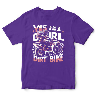 Mädchen Dirtbike T-Shirt Yes Im A Girl I Ride a Shirt Lustig Outdoor Sport Junge...