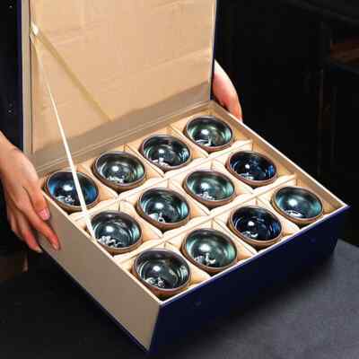 Chinese Jianzhan Changed Tea ware Inlaid Silver Kung Fu Ceramic Cup Bowl 00813