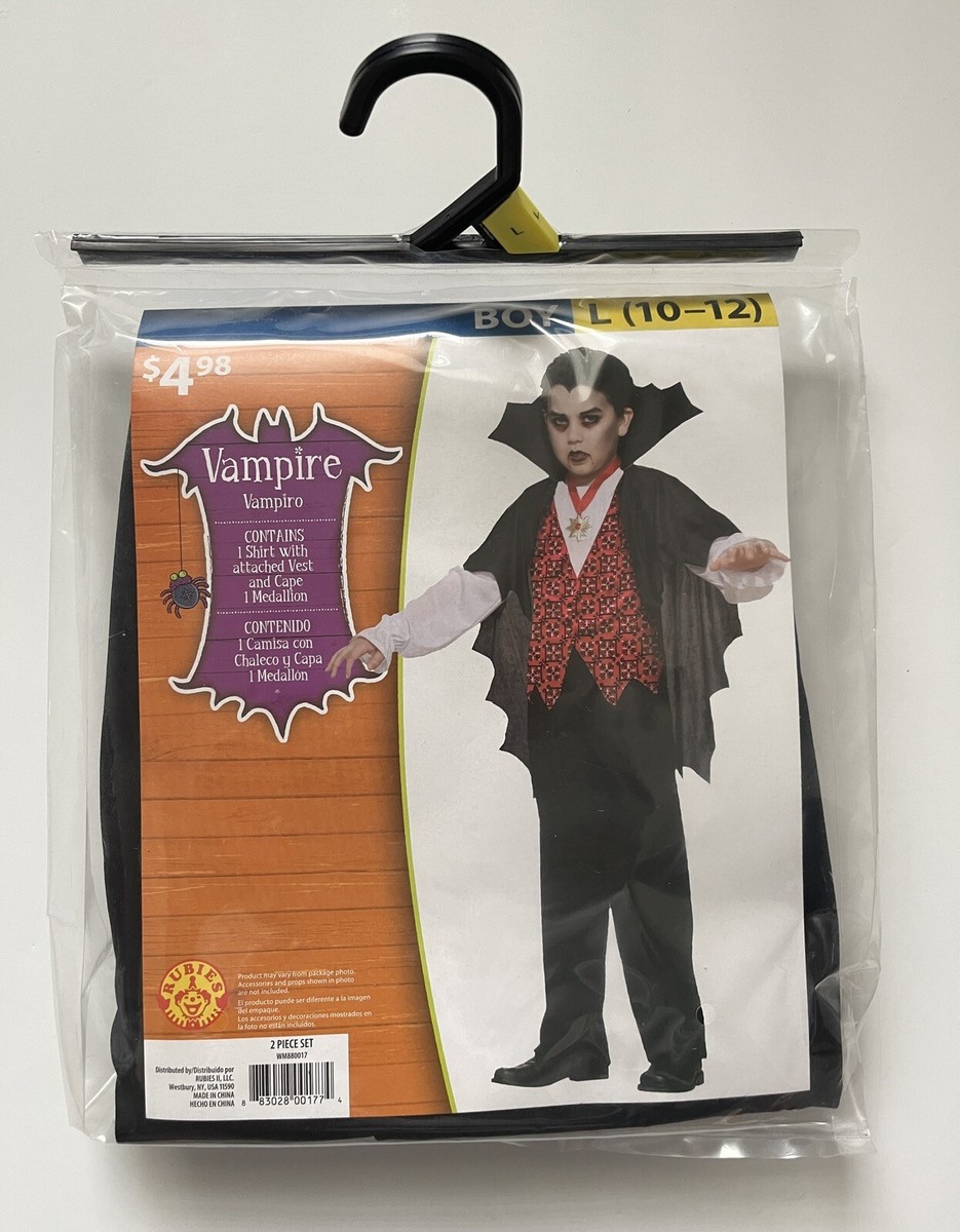 ハロウィン Rubies Boys Vampire 2 pc Halloween Costume Size L (10-12) Medal