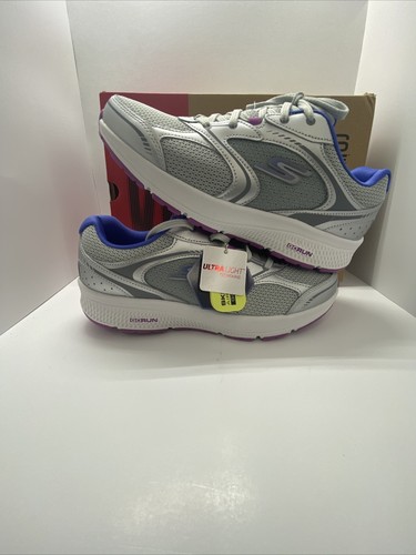 Zapatillas de deporte ligeras uniformes plateadas moradas talla 9 - Imagen 2 de 6