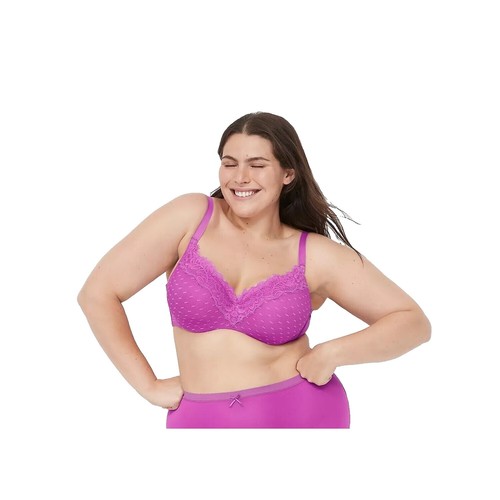 Cacique Lane Bryant 118641 Blue Lace Lightly Lined Underwire Bra