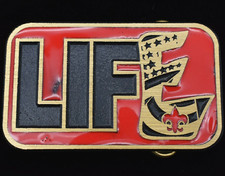 BSA Boy Scouts of America Life Scout Solid Brass Vintage Belt Buckle