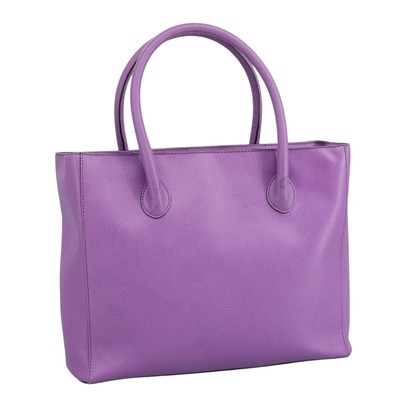 CELINE Tote Bag Leather Purple Gold Auth bs21750
