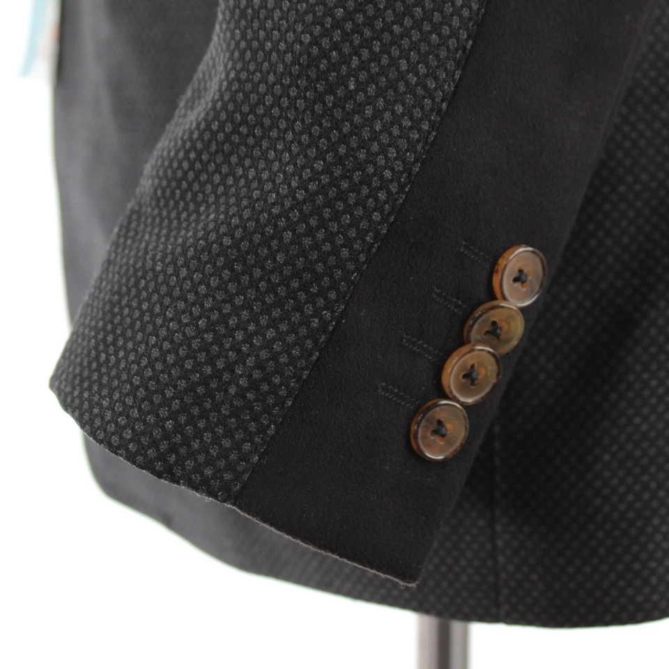 Abrigo deportivo Robert Graham nuevo con etiquetas mezcla de lana con babero de gamuza talla 42L EE. UU. Uptown XX en negro Foto 4 de 4