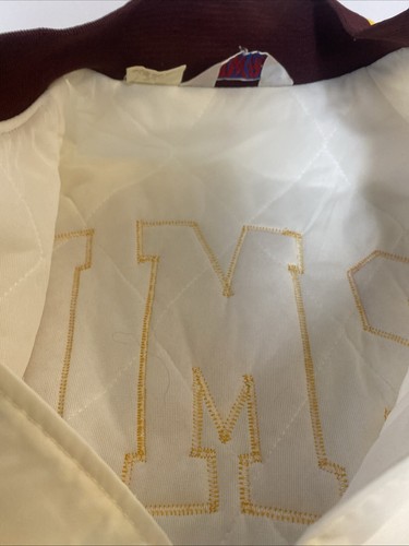 Vintage Central Michigan Chippewas Satin Varsity Bomber Jacket USA Made Adult M - Picture 5 of 10