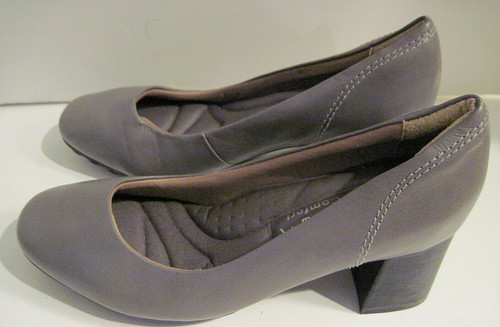 Ramarim Gray Leather Shoes Heels Size EU 36, US 5