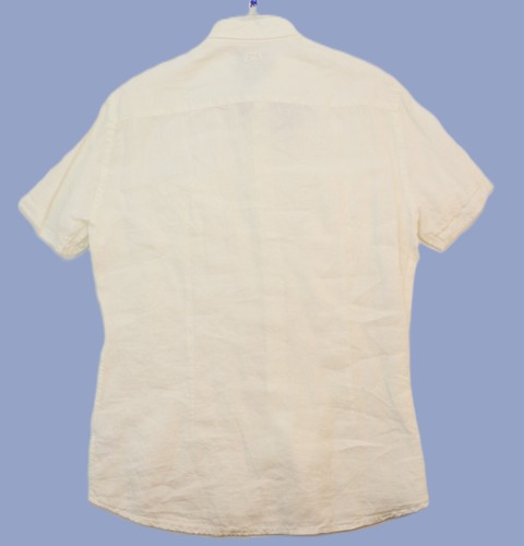 CLASS Roberto Cavalli Regular Fit 100% Flax Men's Shirt US Size 44 White New - Picture 7 of 13