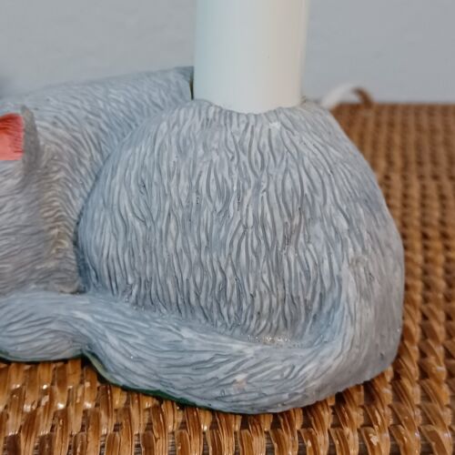 Vintage Katze Kätzchen Katze Lampe grau klein Deko ohne Birne ohne Schirm - Bild 3 von 17