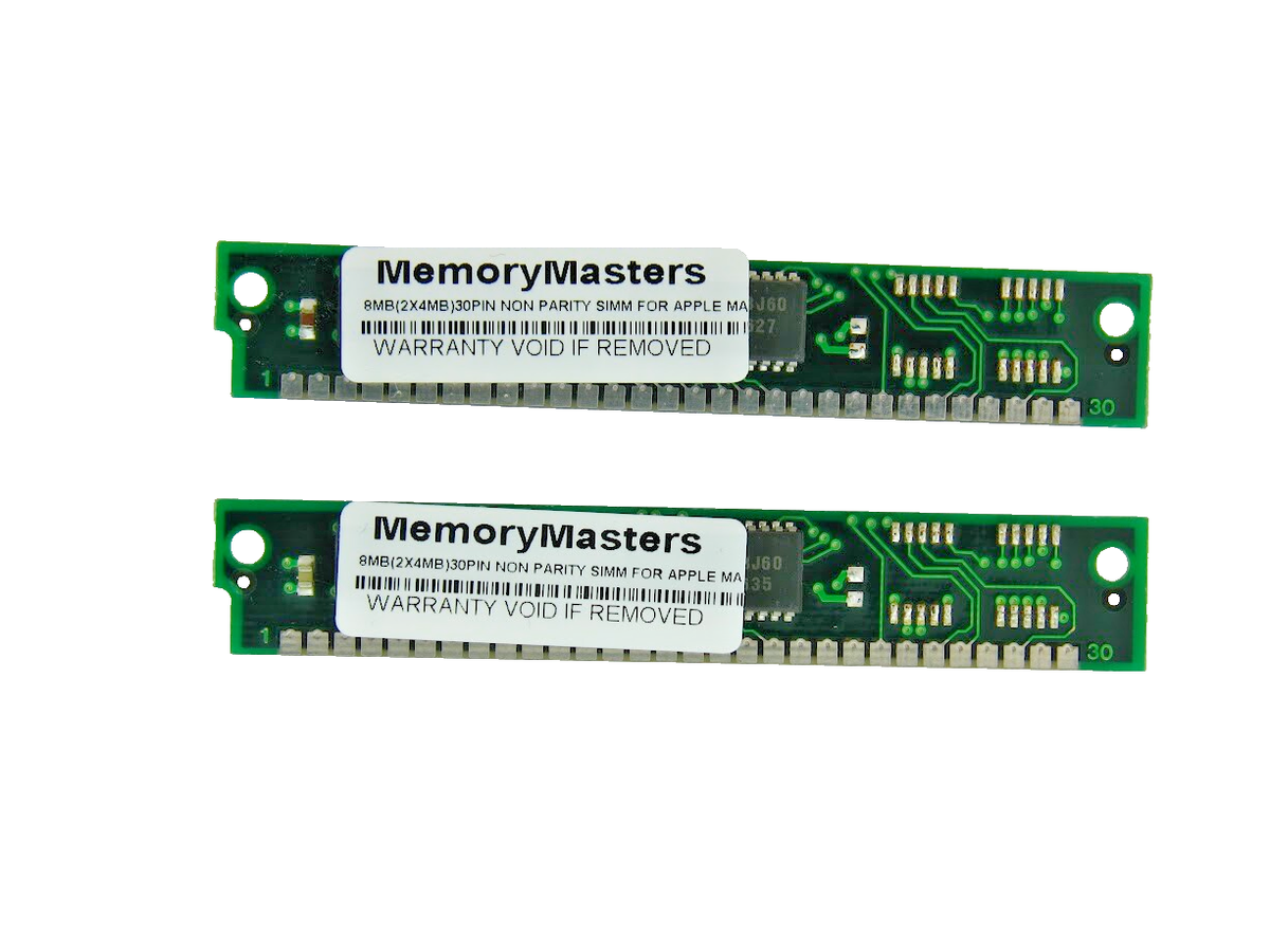 8MB 2x 4MB 30pin SIMM RAM MEMORY non-parity 4x8 30-pin Apple Mac PC Classic  II