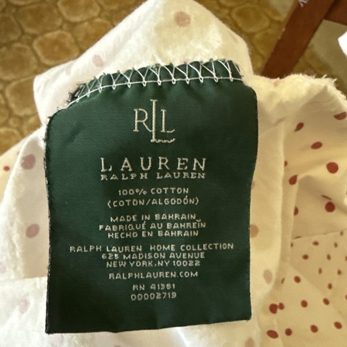 Lauren Ralph Lauren / Queen Sheet Set / White w/ Red Polka Dots / Cotton - Bild 3 von 6