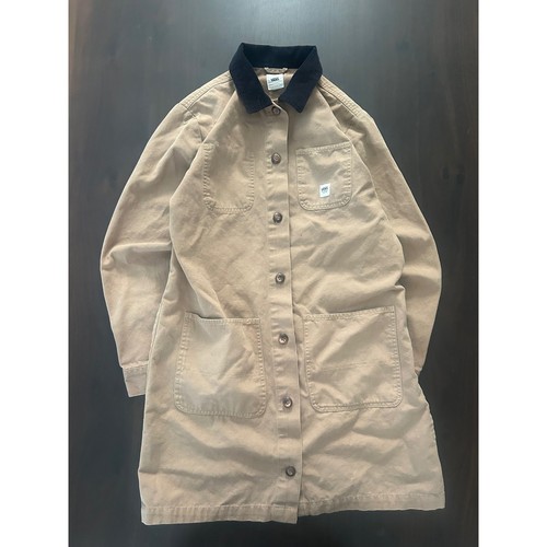 Vans Mens Tan Canvas Long Chore Coat Corduroy Collar Khaki Shop Jacket Small