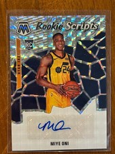 2019-20 Panini Mosaic Rookie Scripts Prizm - Miye Oni RC Rookie Auto Utah Jazz
