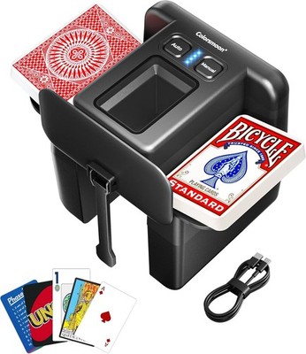 Automatic Card Shuffler - 4-6 Deck USB-C Rechargeable Electric Shuffling Machine