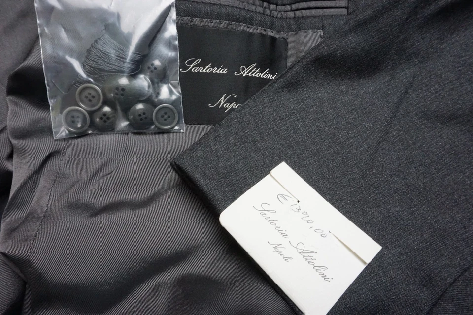 Sartoria Attolini Solid Gray 120s Wool 2 Pc Suit Jacket Pants Sz 44 BRAND NEW - Image 1 of 4
