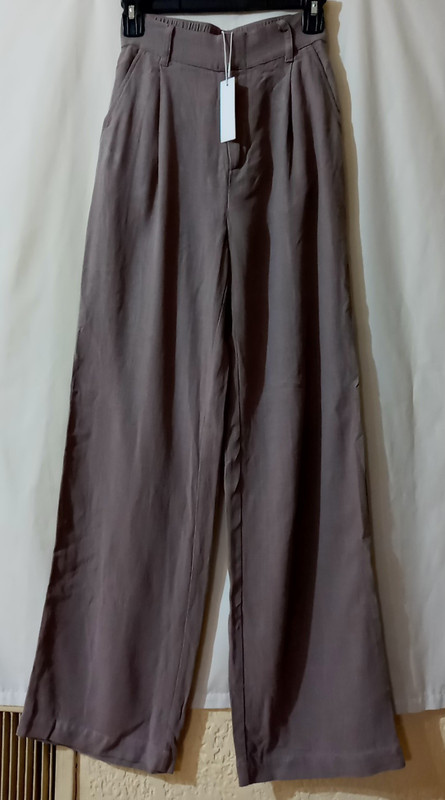 Gentle Fawn Pants XS Brownish Gray neutral linen blend high waist NWT