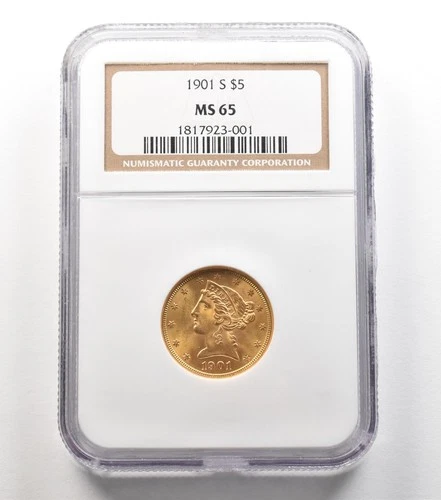 1901-S $5 Liberty Head Gold Half Eagle MS65 NGC *5632