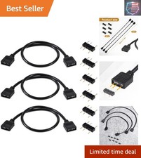3 Pack ARGB Extension Cable 1-to-1 ARGB Splitter Cable 5V 3-Pin Addressable R...