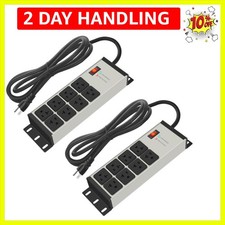 2PCS Heavy Duty Power Strip Surge Protector 20 AMP, 8 Outlets 12 Gauge Indust...