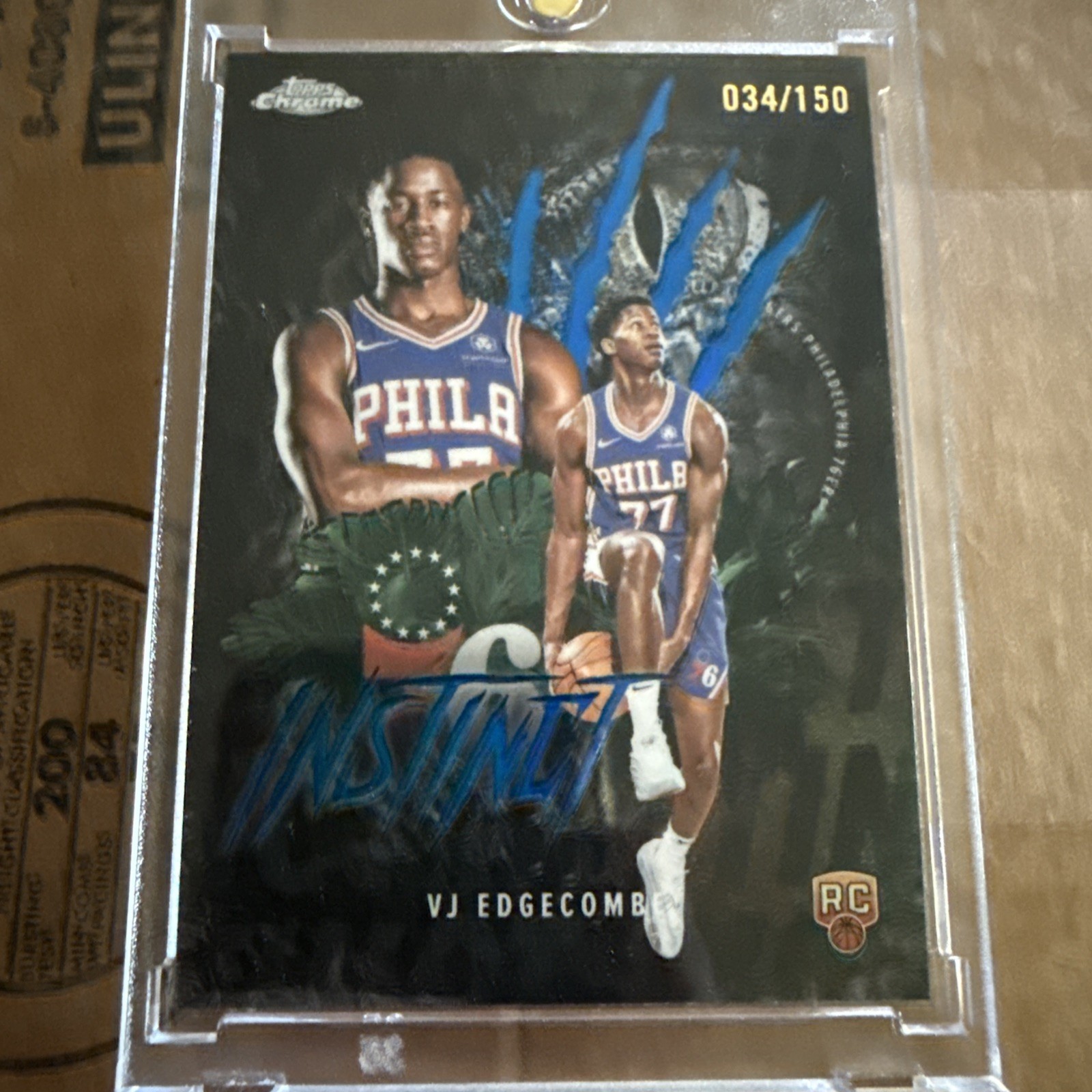2025-26 Topps Chrome Instinct VJ Edgecombe Blue Refractor /150