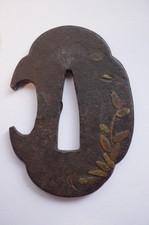 Tsuba Eisen Stichblatt für Japanisches Kurzschwert Wakizashi aus Japan 0819B5G