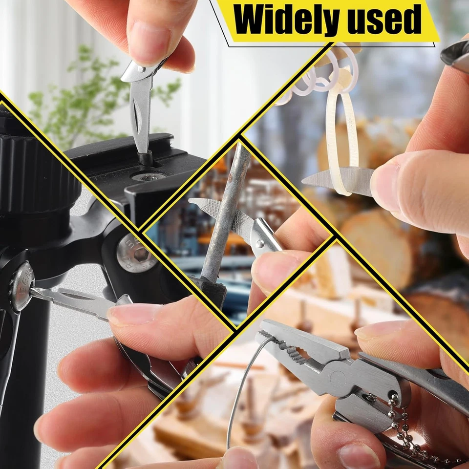 Pocket Multi Tool Pliers Mini Folding Key Chain Fishing Camping Small Pliers Lot - Image 2 of 4