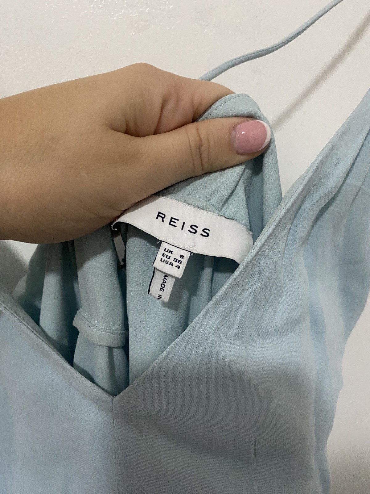 Reiss turquoise dress with v shape back size 8 worn only once brand new image 8