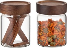 10 oz Small Glass Jars with Screw Lid Round Herb Coffee Bean Ground Storage