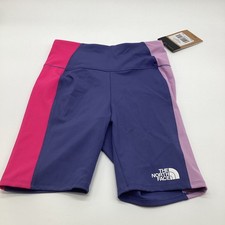 The North Face Girl Never Stop Bike Short Cave Blue Mr Pink NF0A82THTPO L 12 NEW