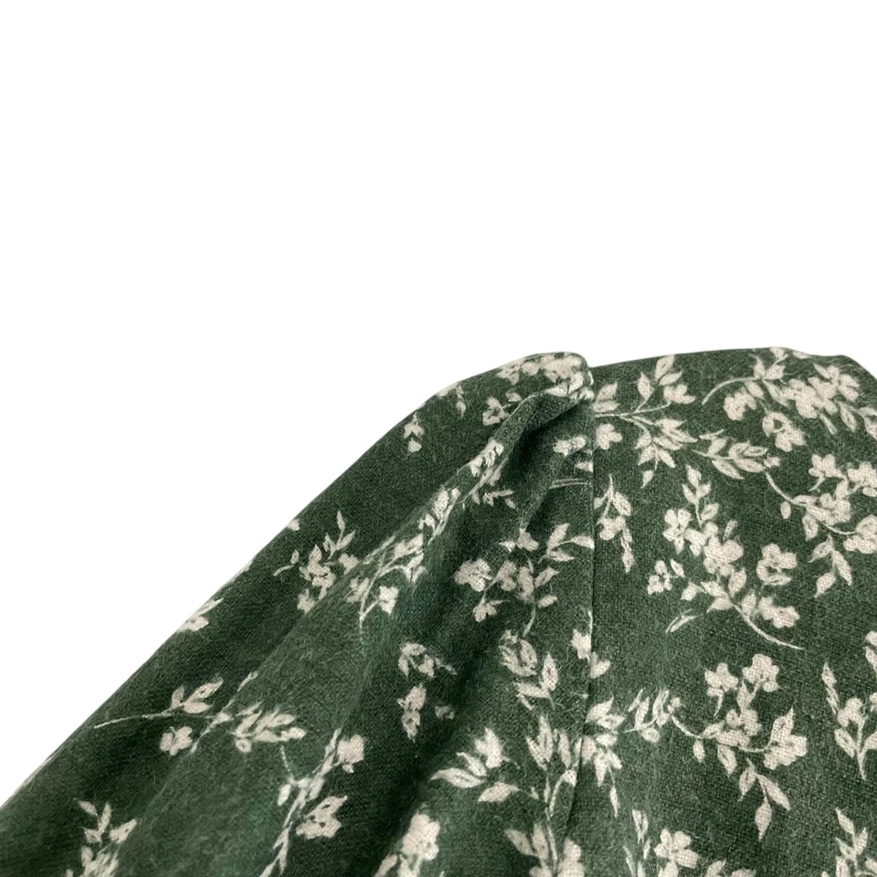 Vestido Hecho a Mano Niñas 6 Giros Pradera Verde Ditsy Floral Manga Abullonada Casa de Campo Foto 4 de 4