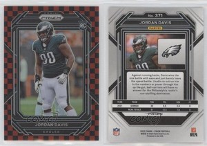 2022 Panini Prizm Rookies Black & Red Checker Prizm Jordan Davis #371 Rookie RC