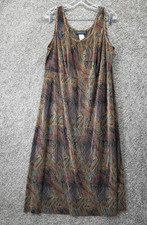 Connected Women's Sundress Pleated Brown Measured