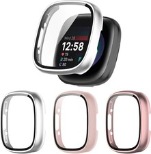 3 Pack Screen Protector Case for Fitbit Sense 2 / Versa 4 Full Coverage Bumper