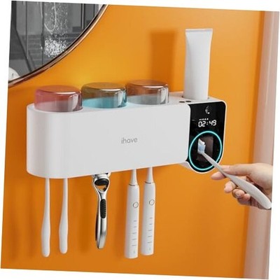  Toothbrush Holder with Touchless Toothpaste Dispenser & UV Toothbrush 