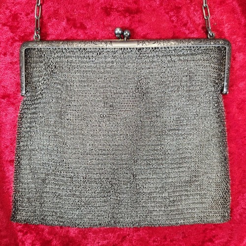Antique 1920’s Sterling Silver Mesh Handbag 180+ Grams 925 - Picture 2 of 12
