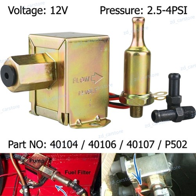 #ad #ad 12V Volt 2.5 4PSI Universal Fuel Pump Electric Inline Low Pressure Gas Diesel US $16.89