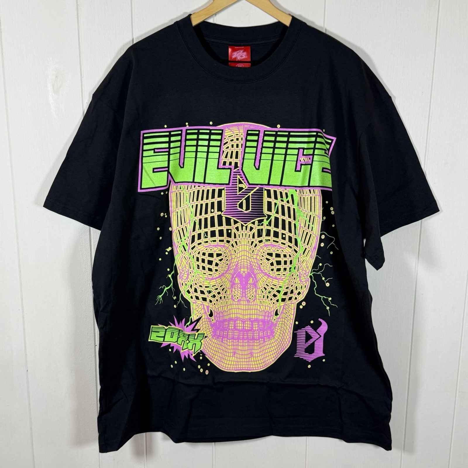 New Men’s Evil Vice Streetwear Brand Size 2XL Head Glows In The Dark $120 Retail