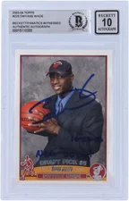 Dwyane Wade Miami Heat Signed 2003-04 Topps #225 BAS 10 Rookie Card w/Debut Insc